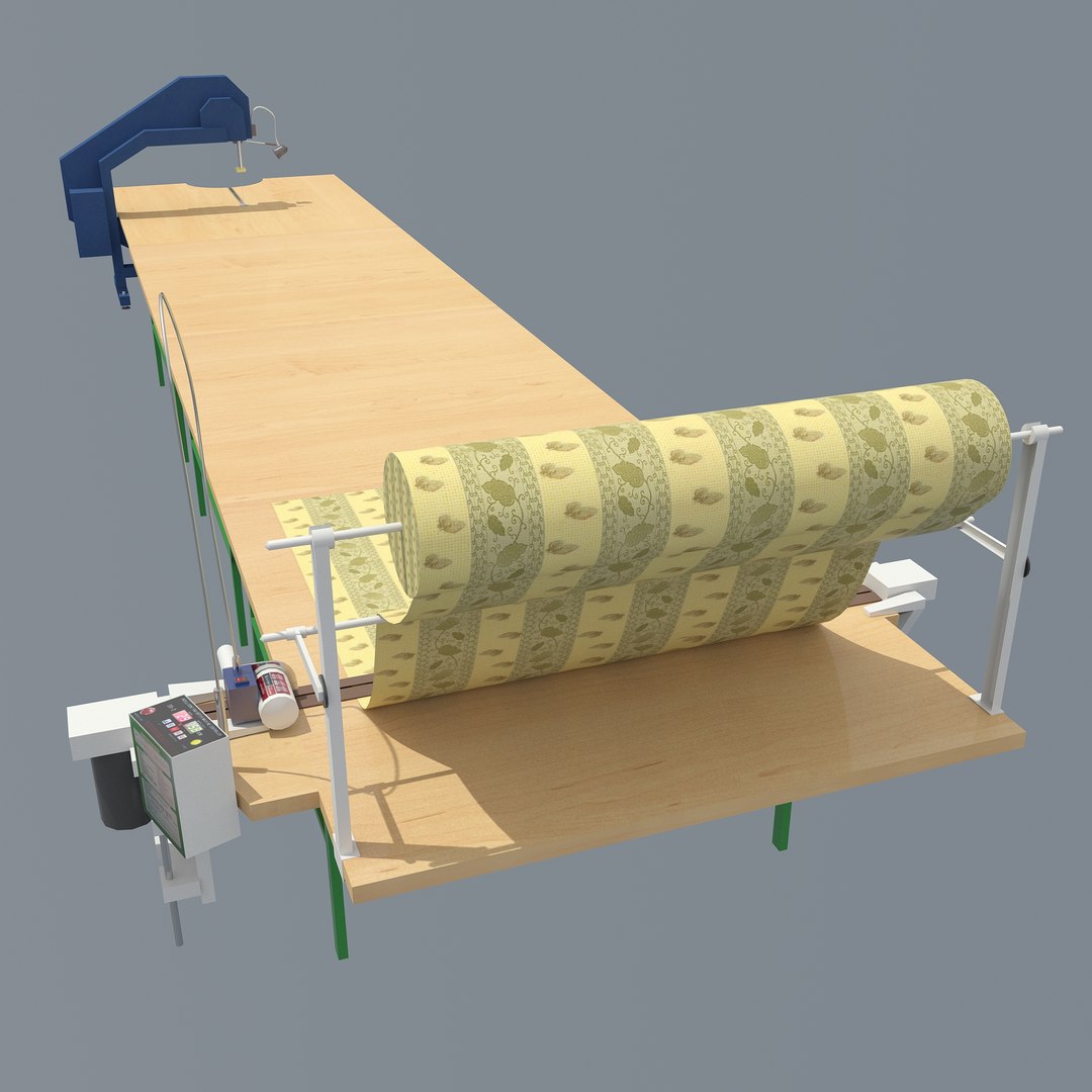 Industrial Table Cutting Fabrics 3D Model - TurboSquid 1316537