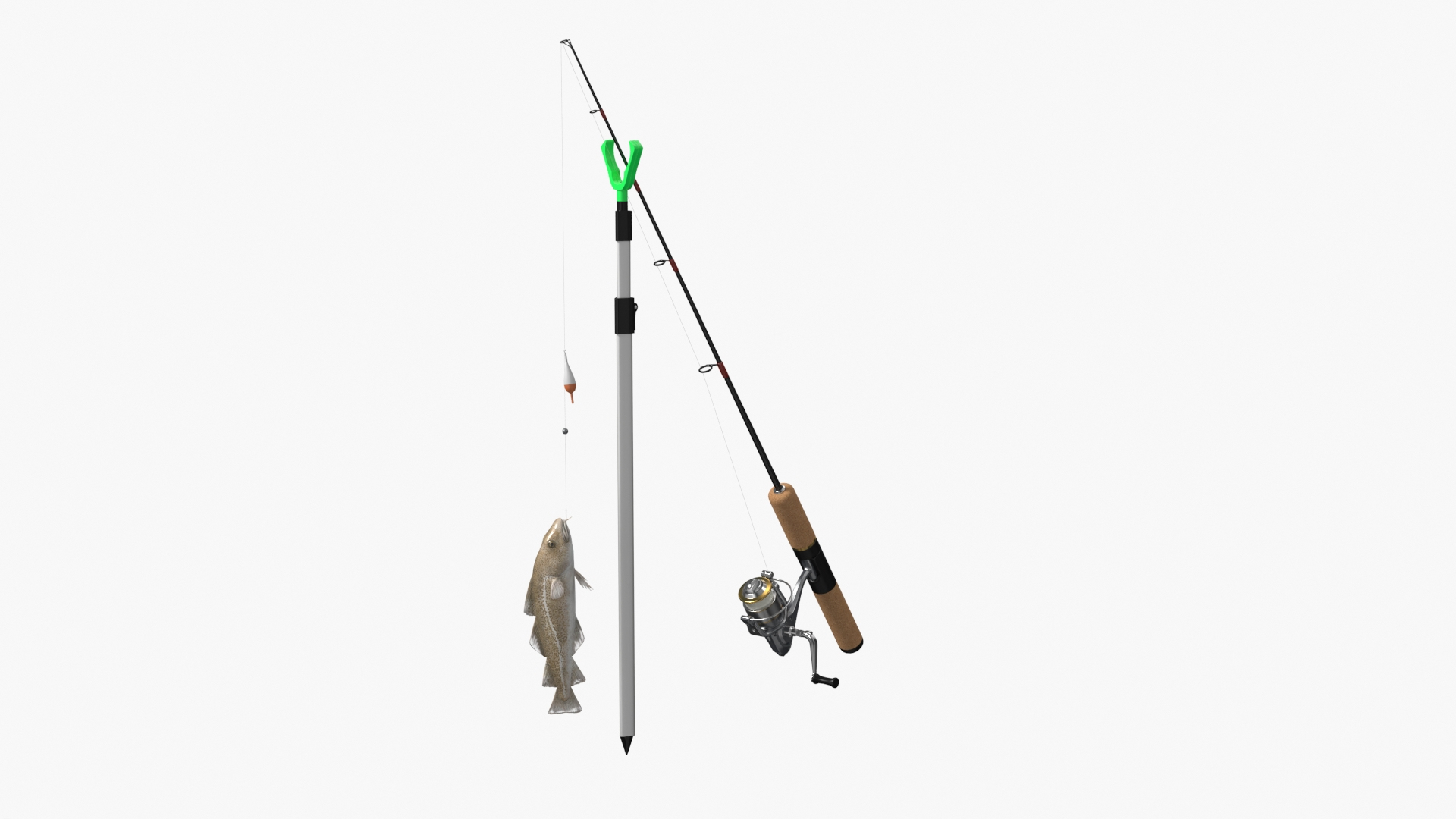 Cod Caught On Fishing Rod 3D Model - TurboSquid 2494047