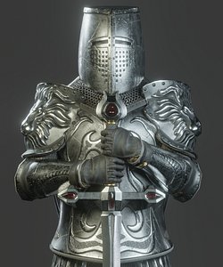 templar knight armor character 3D model