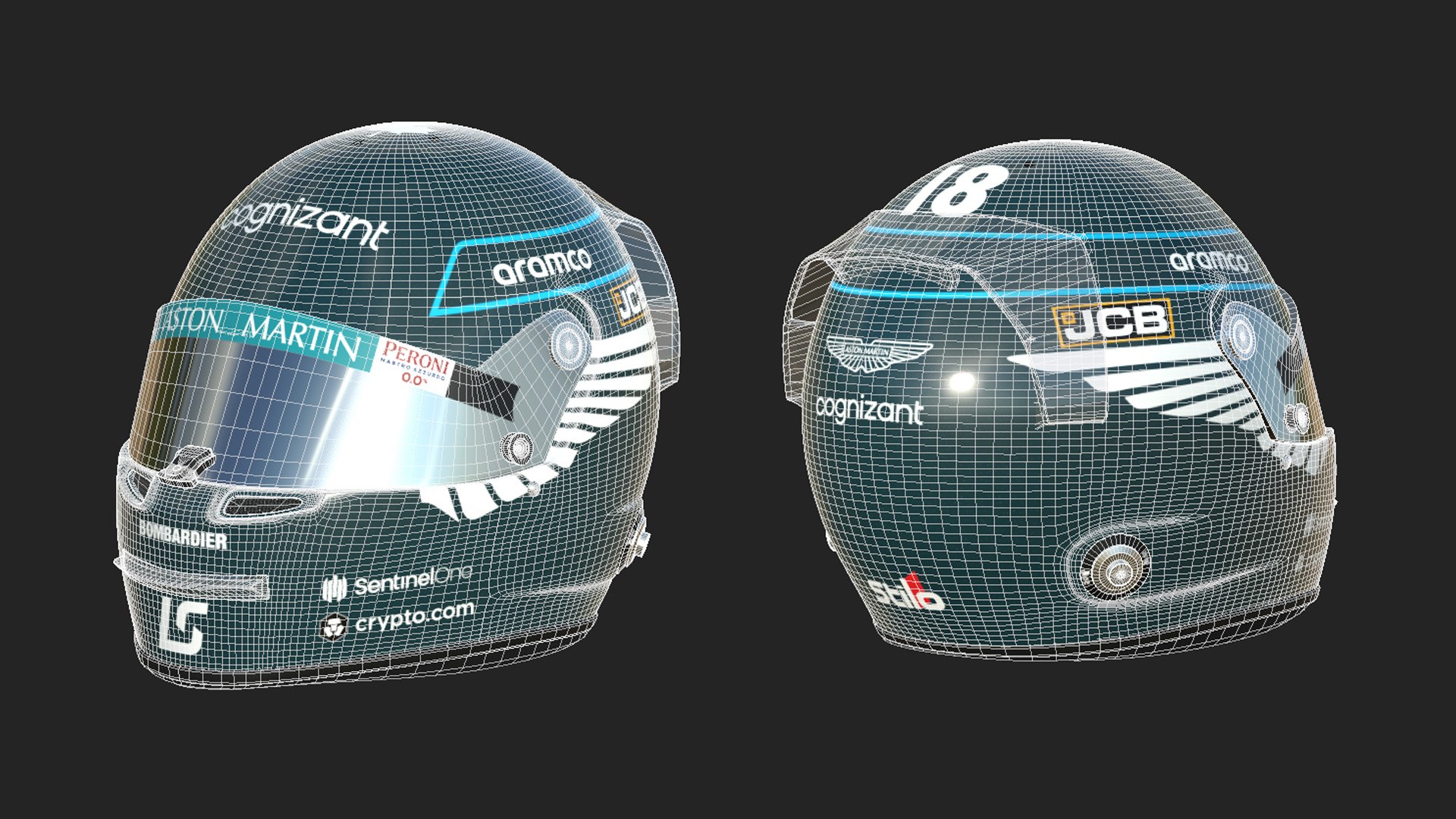 F1 Aston Martin Team Helmets 2023 3D model - TurboSquid 2143858