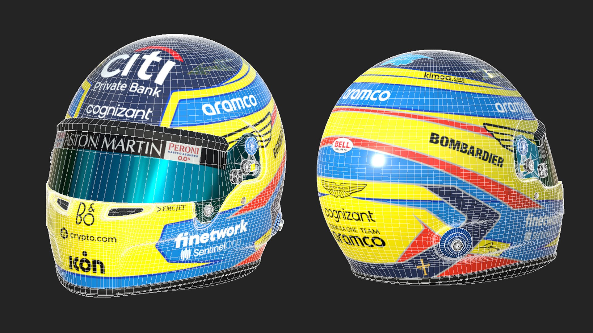 F1 Aston Martin Team Helmets 2023 3D model - TurboSquid 2143858