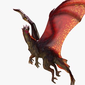 3D Pythian Dragon Advanced Rigging and Muscle Set model