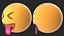 3D squinting face tongue emoji model