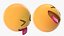 3D squinting face tongue emoji model