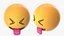 3D squinting face tongue emoji model