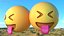 3D squinting face tongue emoji model