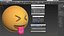3D squinting face tongue emoji model