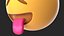 3D squinting face tongue emoji model