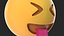 3D squinting face tongue emoji model