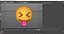 3D squinting face tongue emoji model