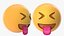 3D squinting face tongue emoji model