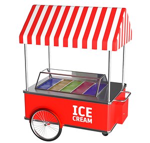 3D Ice Cream Cart PBR 4