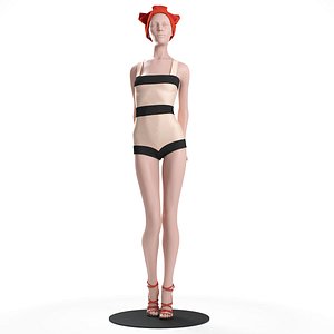 Roksanda Ilincic Retro Swimwear model 01 3D model