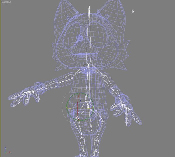 3d model fox character rigged