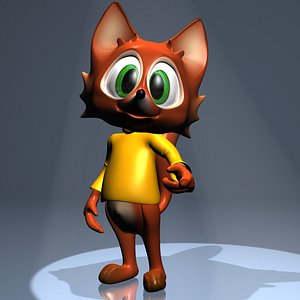 3d model fox character rigged