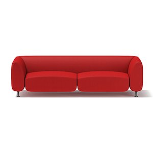 modern red sofa 3d model