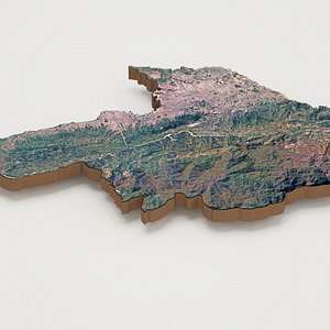 3D Port-au-Prince Capital of Haiti Realistic 3D Terrain Map
