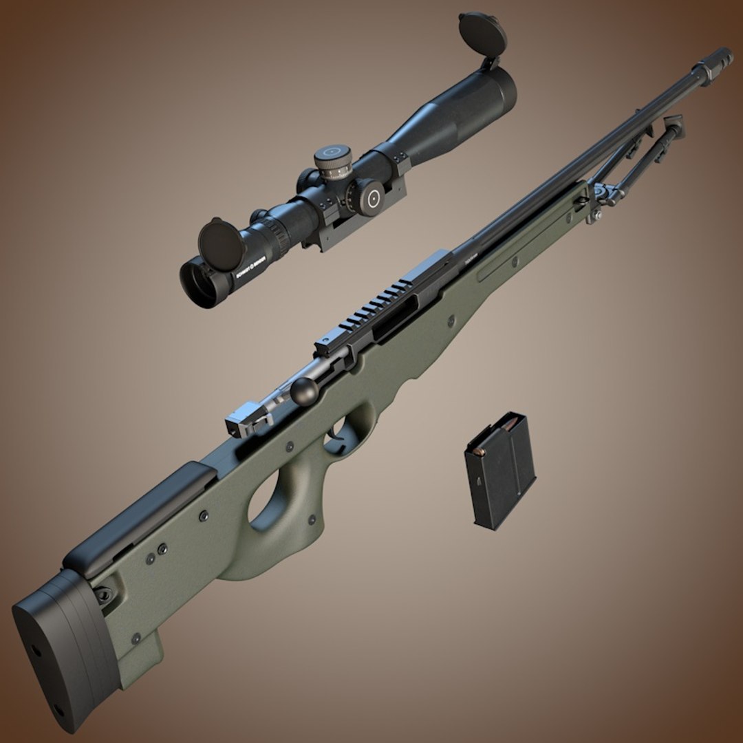 accuracy international l96a1 sniper rifle c4d