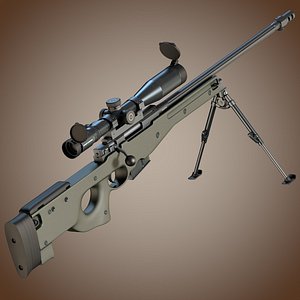 accuracy international l96a1 sniper rifle c4d