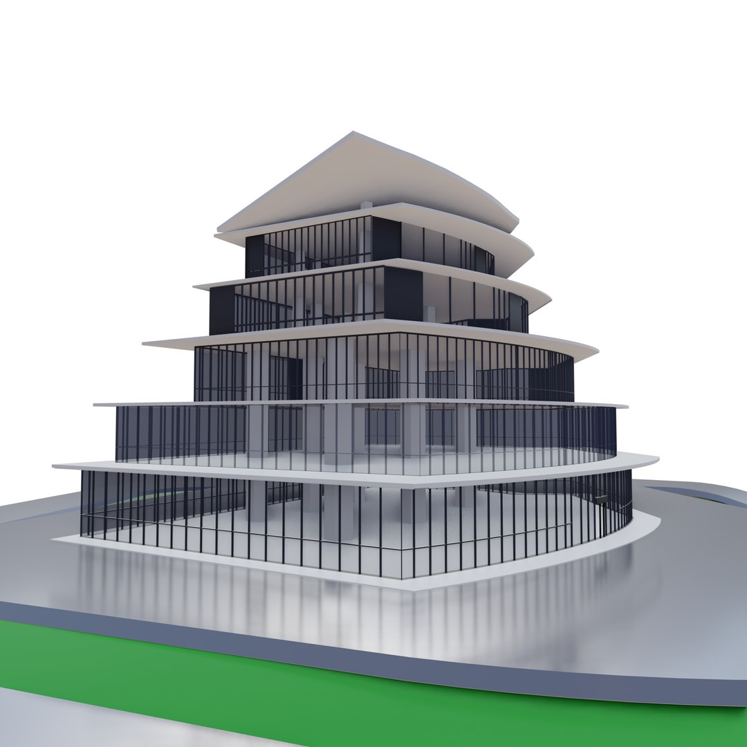 3D Modern Building Concept 2 Model - TurboSquid 2048419