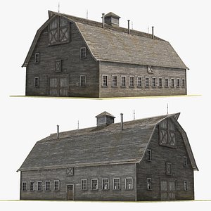 Aged Farm Barn with Weathered Wood
