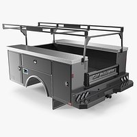 Steel Service Truck Bed with Ladder Rack Black