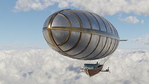 steampunk airship steam engine 3D model