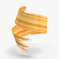 3D Paintbrush Strokes 01 Yellow Orange