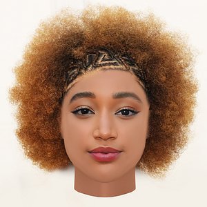Amandla Stenberg Head - No Hair - Low poly head for game 3D model