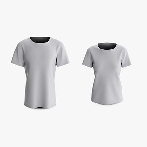 cotton male female t-shirts 3D model