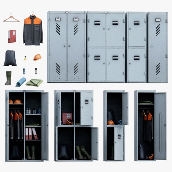 3D Lockers Pack with Props GameReady