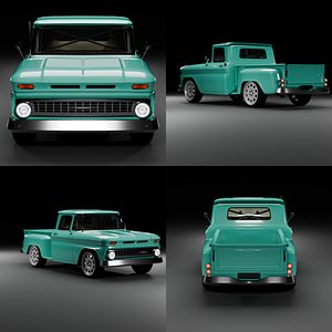 3D CHEVROLET C10 - Modified - Gameready Low-poly 3D model