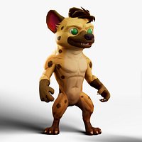 Stylized Hyena Character - Cartoon Anthropomorphic Textured