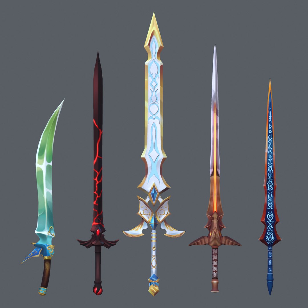 3D Handpainted Fantasy Swords Pack model - TurboSquid 2024422