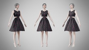 Dress 33 Neon Glitch Cityscape