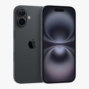 3D Apple iPhone 16 Black model