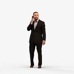 00311Adil005 - Adult Middle Eastern man calling in office wearing autumn or spring business attire 3D