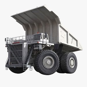 mining truck generic white 3d x