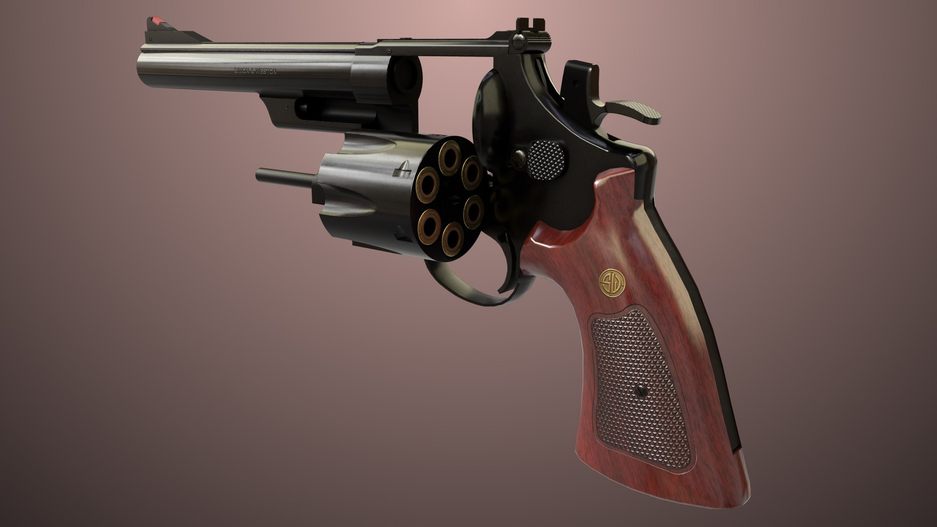 3D 7 Black Revolvers Collection All PBR Unity UE Textures Included ...