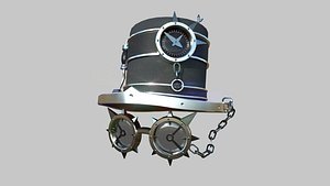 3D model Steampunk Hat 05 Silver Black - SciFi Character Design