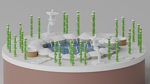 Cartoon Asian Hot Spring Winter