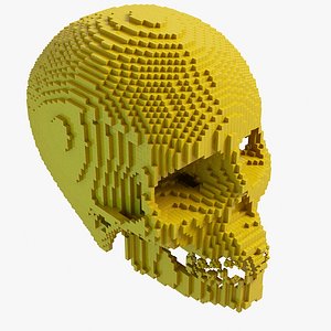 3dsmax pixel human skull