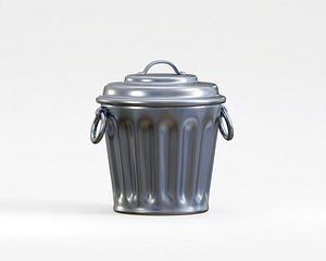 Metal trash can 3D model