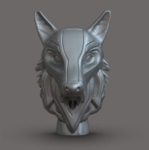 Sci fi wolf head model