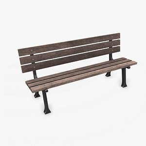 Street Bench Lowpoly PBR model