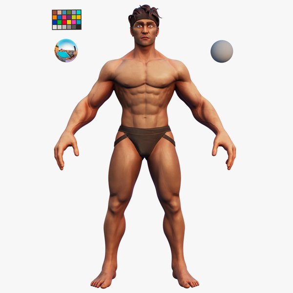 3D Stylized Male Anatomy Game Model Basemesh model