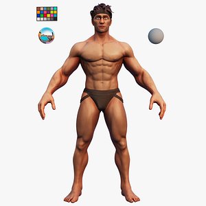 Stylized Male Anatomy Game Model Basemesh