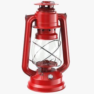 Detailed Red Hurricane Lamp model