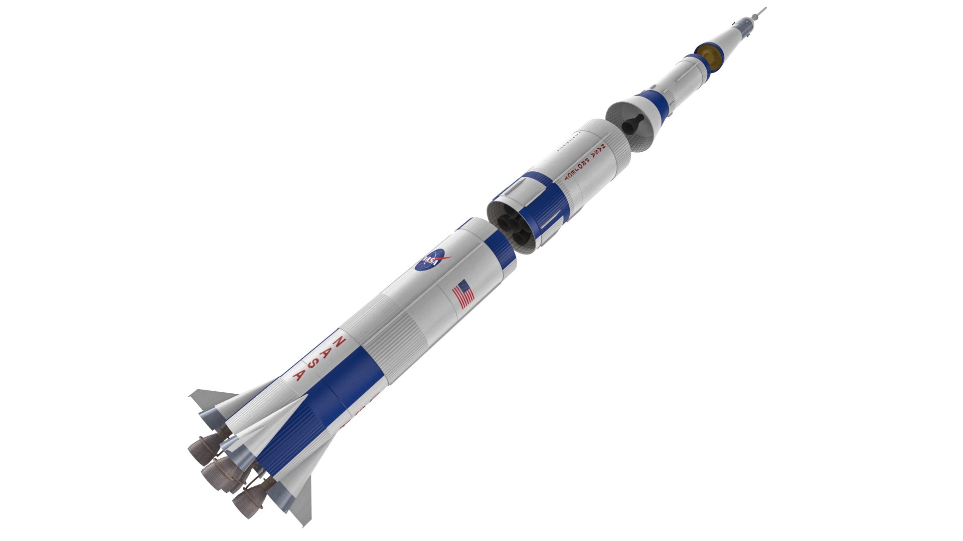 3D Nasa Saturn V Rocket Model - TurboSquid 1464815