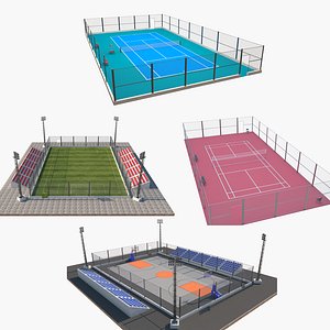Outdoor Courts 3D Models Collection